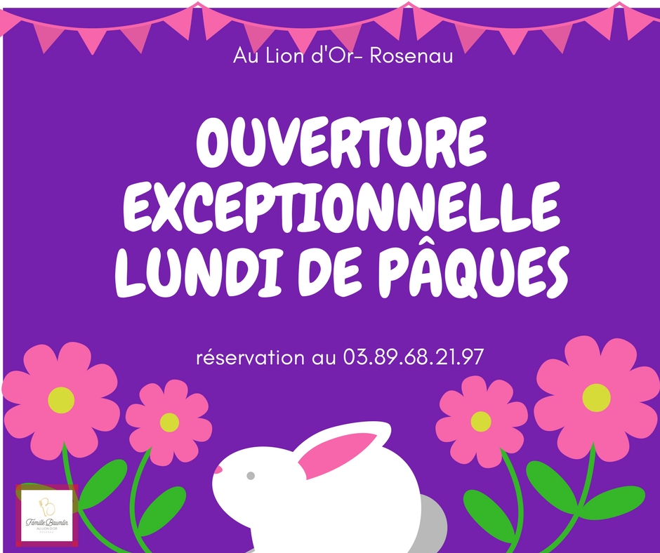 OUVERT Lundi de Pâques au déjeuner